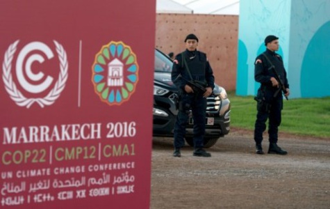 © AFP/Archives | Des forces de sécurité sur le site de la COP22, le 9 novembre 2016 à Marrakech.