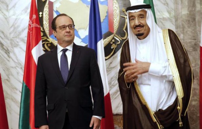 Le Président François Hollande en compagnie du roi Salman d'Arabie Saoudite