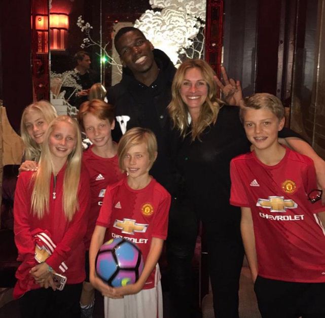 Le bisou de Julia Roberts à Paul Pogba