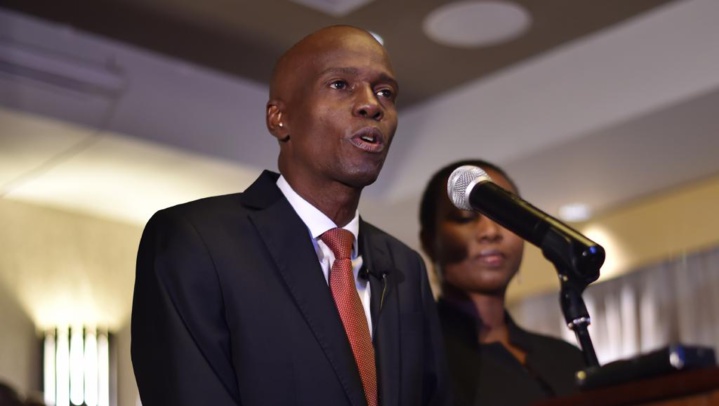 Jovenel Moïse, lors de son discours suivant la proclamation des résultats de la présidentielle haïtienne. HECTOR RETAMAL / AFP.