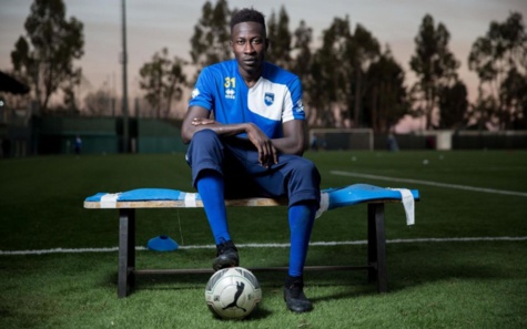 Mamadou Coulibaly, arrivé sans papiers en France puis en Italie, vient de signer un contrat pro de trois ans avec le club transalpin. LP/OLIVIER ARANDEL.