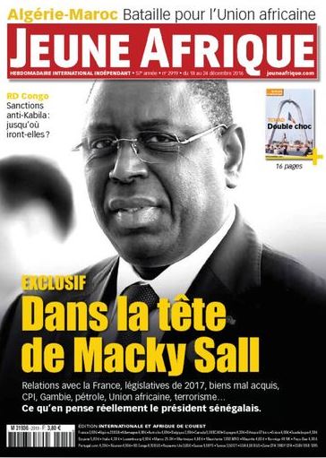 Macky Sall fait la une du Jeune Afrique