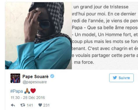 Nécrologie : Décès du père du défenseur sénégalais, Pape Ndiaye Souaré!