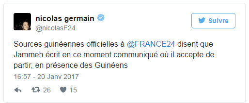 Urgent GAMBIE: Yahya Jammeh accepte de se retirer