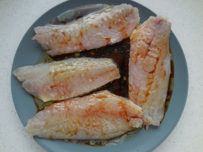 filets de pageots marinés au soja