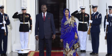 idriss Déby Itno et Hinda Déby Itno, en août 2014. © Susan Walsh/AP/SIPA