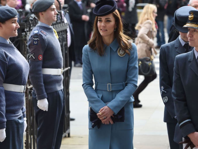 Kate Middleton lors d'une messe pour célébrer les 75 ans des cadets de l'armée de l'air à Londres, le 7 février 2016