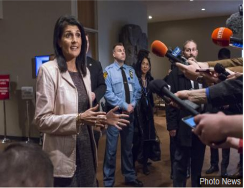 L’ambassadrice américaine aux Nations unies Nikki Haley.