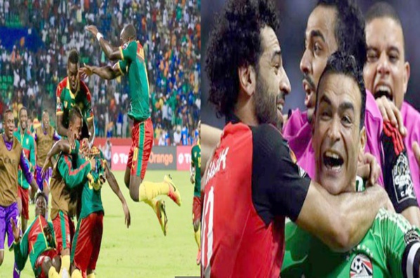 Camerounais et Egyptiens exultent après leur qualification en finale