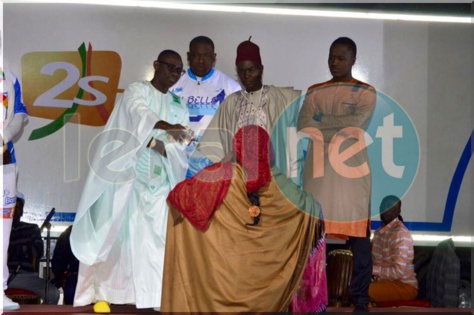 L'artiste Papa Diouf et les lutteurs: Boye Niang, Gouy Gui, Khadim Ndiaye et Lac de Guier sur scène en quelques clichés