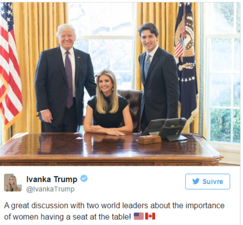 Cette photo d'Ivanka Trump dans le fauteuil du Bureau ovale fait polémique