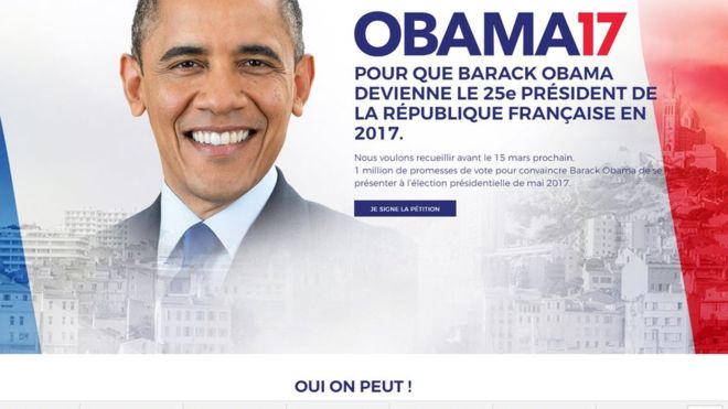 Une pétition veut élire Obama président de la France