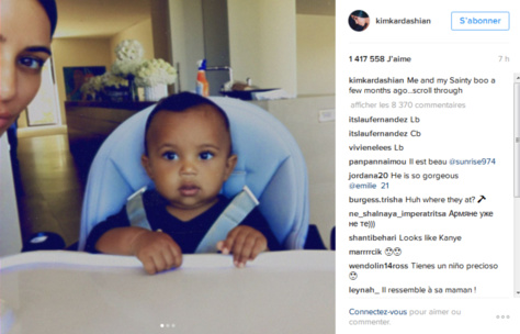 Kim Kardashian dévoile un selfie avec son fils Saint West