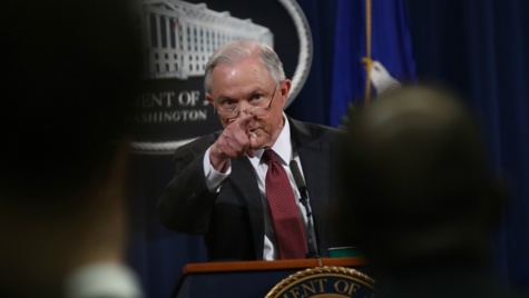 Jeff Sessions lors de sa conférence de presse. - WIN MCNAMEE - GETTY IMAGES NORTH AMERICA - AFP