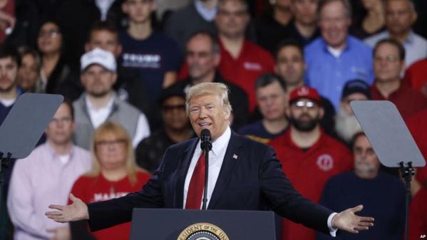 Donald Trump, Ypsilanti Township, Michigan, le 15 mars 2017.