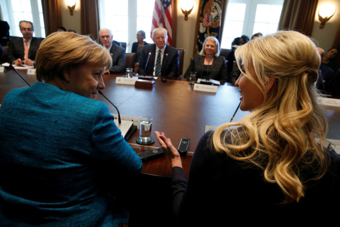 A la Maison Blanche, Angela Merkel a aussi rencontré... Ivanka Trump :: regardez en quelques clichés