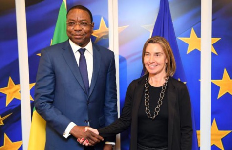 Le ministre Mankeur Ndiaye et Mme Federica Mogherini, la Haute Représentante de l'UE