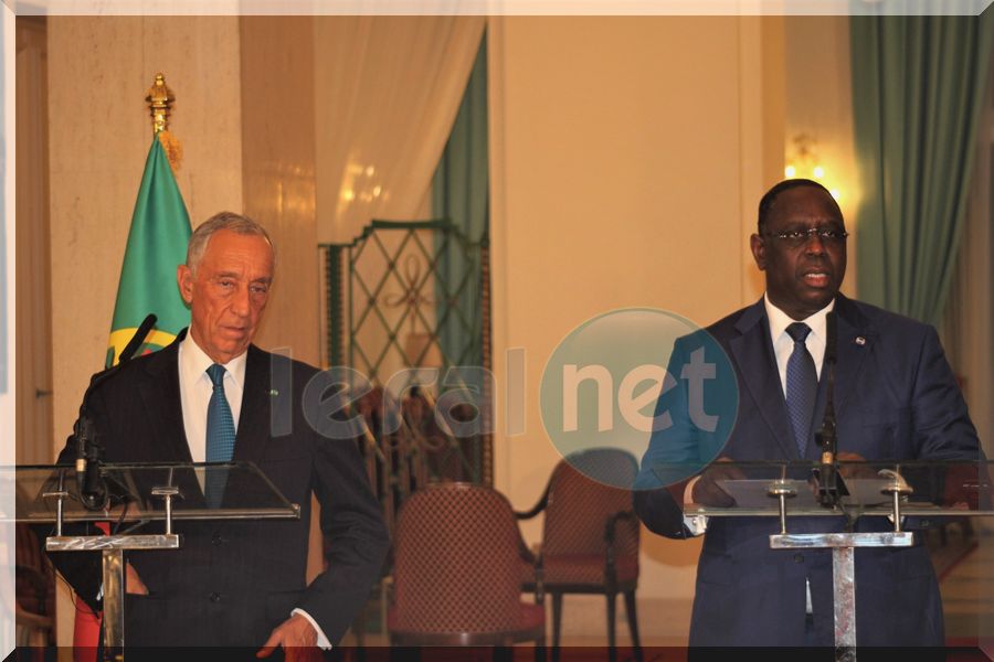 Photos: Point de presse de son S.E M Macky Sall, président de la République du Sénégal et son homologue, le Président portugais, Marcelo Nuno Duarte Robelo de Sousa.