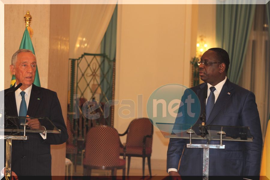 Photos: Point de presse de son S.E M Macky Sall, président de la République du Sénégal et son homologue, le Président portugais, Marcelo Nuno Duarte Robelo de Sousa.