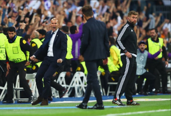 Zinedine Zidane après la victoire face à l'Atlético en demi-finale aller de la Ligue des Champions