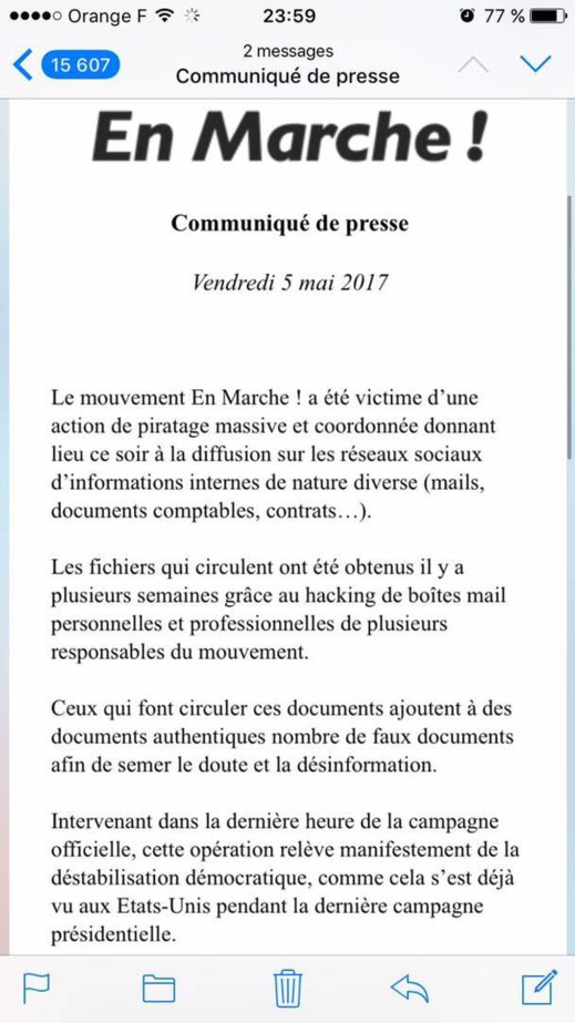 Exclusif Leral : Wikileaks publie des milliers de documents sur Emmanuel Macron ( Documents )