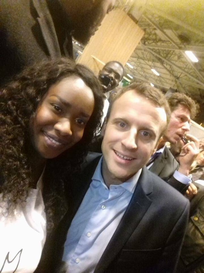 Photos : Penda Sylla, la fille de l'ancien DG de la RTS Matar Sylla avec Emmanuel Macron