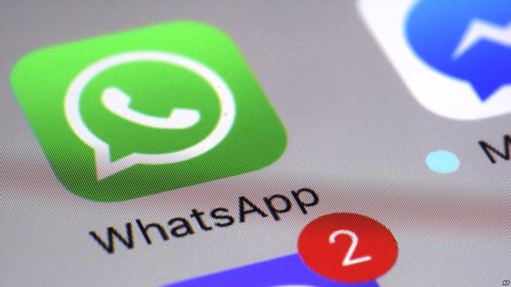 L'application WhatsApp sur smartphone, le 10 mars 2017, à New York.