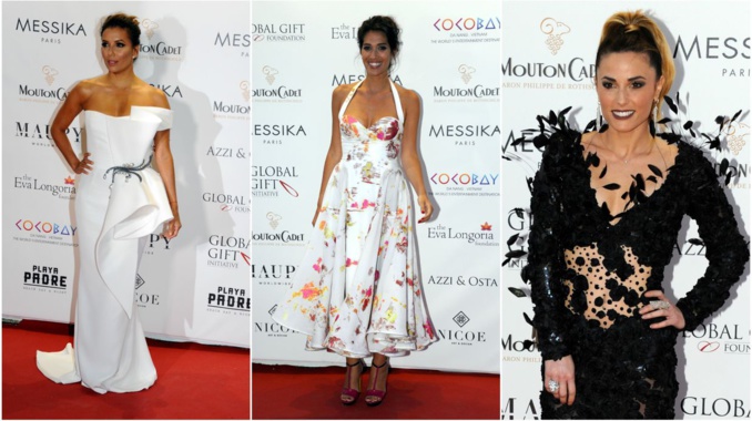 Global Gift Gala à Cannes : Eva Longo­ria sublime, Laurie Cholewa et Capu­cine Anav affichent leur décol­leté plon­geant