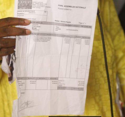 Assemblée nationale : Me El Hadji Diouf exhibe sa preuve de la surfacturation du parc automobile !