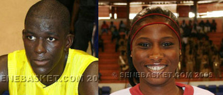 ROI ET REINE DE LA SAISON DE BASKET 2009  El Hadji Malick Ndiaye (Duc) et Diané Guèye (Sibac) montent sur le trône