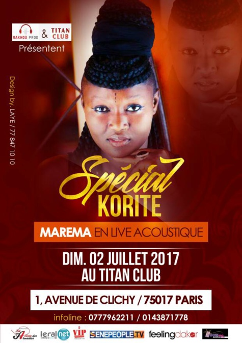 Marema en live accoustique au Titan Club le dimanche 2 juillet à Paris