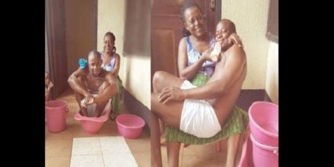 INSOLITE : Une mère baigne et nourrit son fils adulte au biberon, pour célébrer son anniversaire