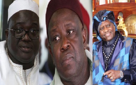 De gauche à droite: Serigne Abdou Lahd, Serigne Mansour Sy Djamil, Serigne Modou Kara