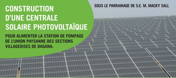 Dagana: Une centrale solaire photovoltaïque pour alimenter la station pompage de l’Union paysanne des sections villageoises