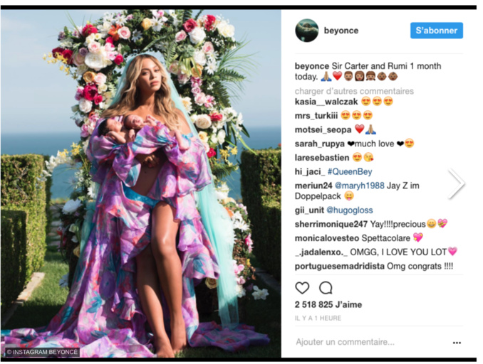 Photo:Beyoncé prend la pose avec ses jumeaux Sir et Rumi
