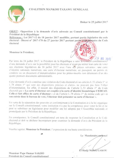 Législatives : Manko Taxawu Senegaal contre-attaque Macky Sall auprès du Conseil constitutionnel