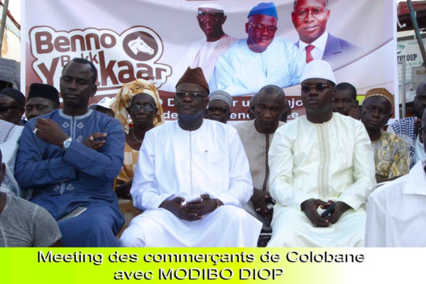 (Photos)  Meeting De Modibo Diop Parain des Jeunes Commerçants De Dakar Au Marché Colobane