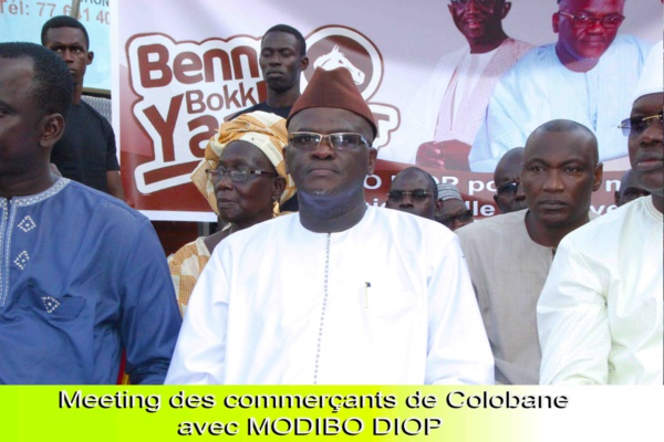 (Photos)  Meeting De Modibo Diop Parain des Jeunes Commerçants De Dakar Au Marché Colobane