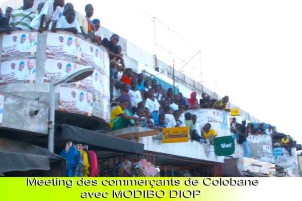 (Photos)  Meeting De Modibo Diop Parain des Jeunes Commerçants De Dakar Au Marché Colobane