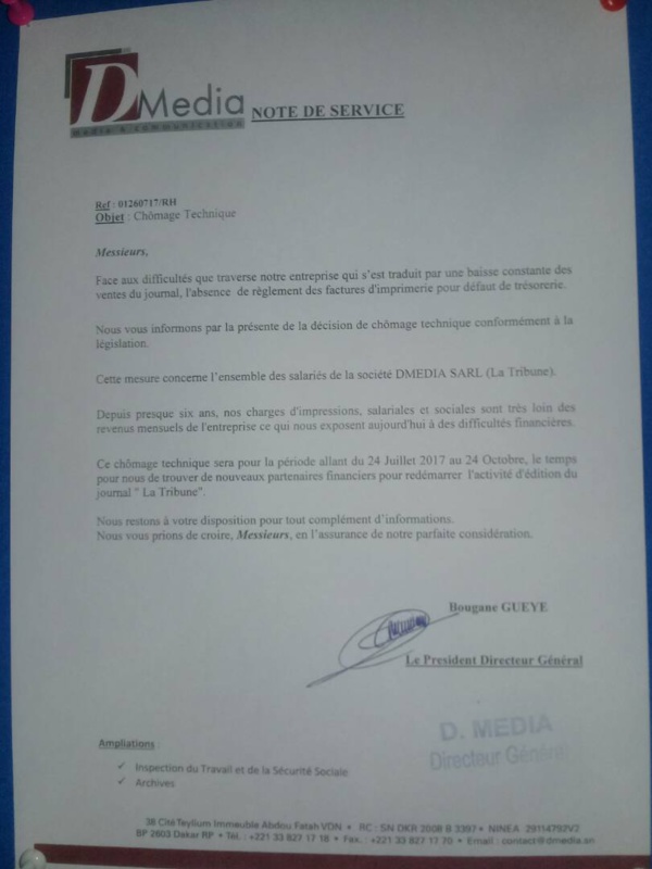 Groupe D-Médias : Non à la dictature de Bougane Guèye Dany ( Les employés de Sentv )