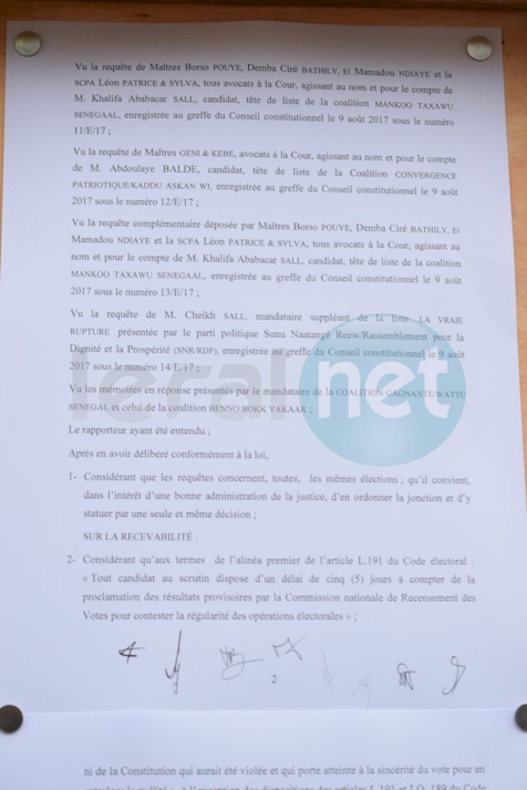 Résultats définitifs des Législatives du 30 juillet: tous les recours rejetés (documents)