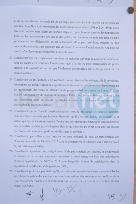 Résultats définitifs des Législatives du 30 juillet: tous les recours rejetés (documents)