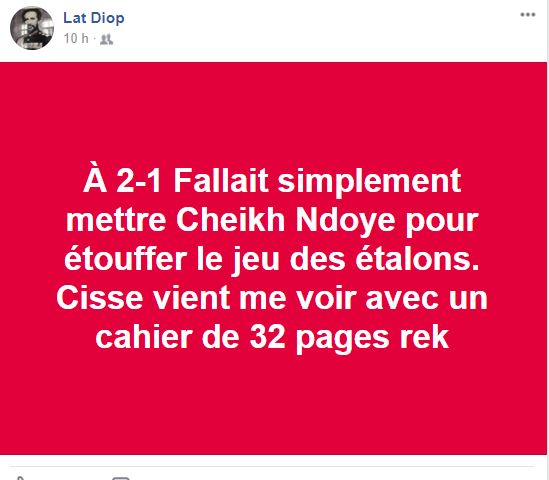 Burkina-Sénégal 2-2 : Aliou Cissé et son coaching lynchés par les internautes sur facebook