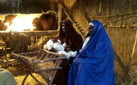 Le couple sénégalais et leur enfant