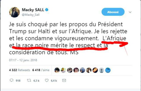 Réponse à Trump: la grosse faute du Président Macky Sall