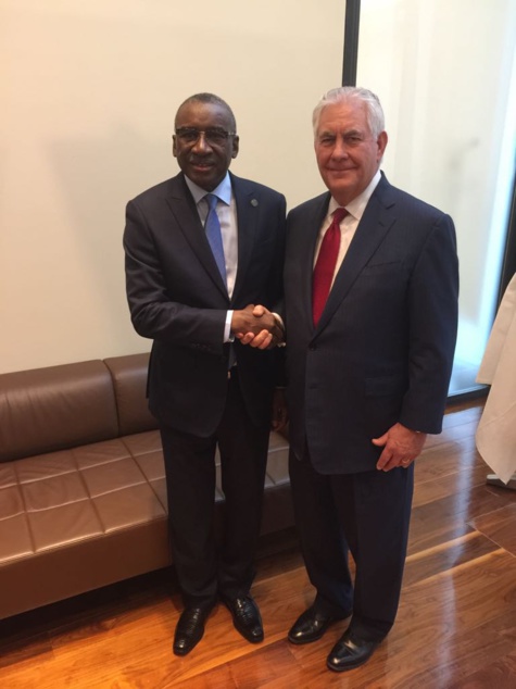 PHOTO - Me Sidiki Kaba avec le Secrétaire d’Etat Américain Rex Tillerson au lancement du Partenariat international contre l’impunité d’utilisation d’armes chimiques.