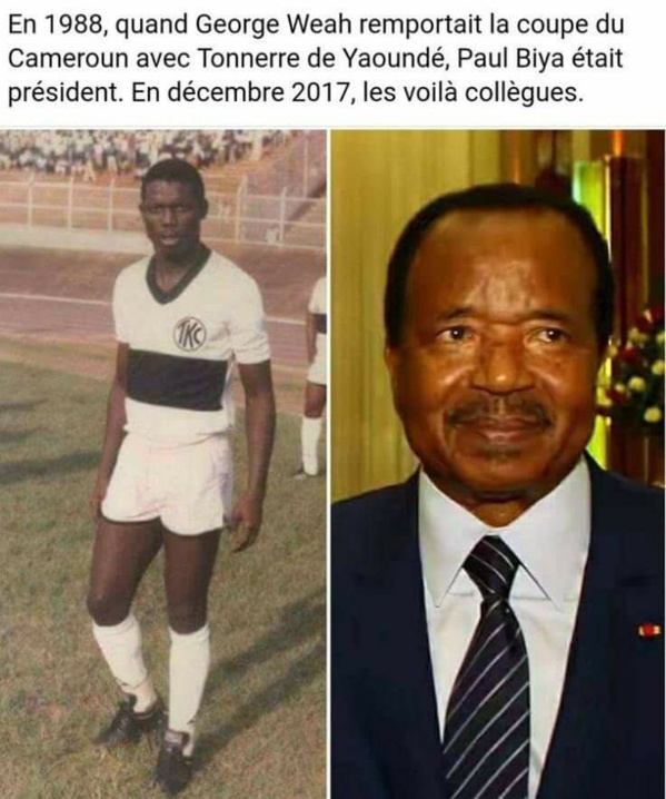 L'image des Présidents Biya et Weah qui  amuse la toile
