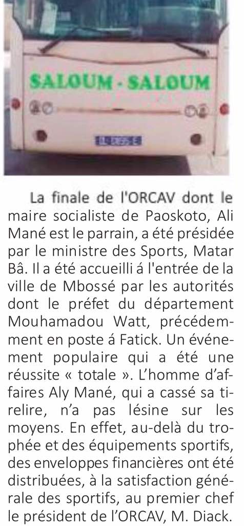 Le maire socialiste de Paos Koto, Aly Mané avec Matar Bâ et Souleymane Ndéné Ndiaye