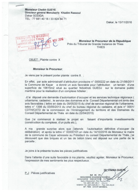 EXCLUSIF - Bradage foncier à Cayar : le promoteur immobilier Cheikh Guèye dément et «enfonce» Yankhoba Diattara : "Sène deal mo claté"
