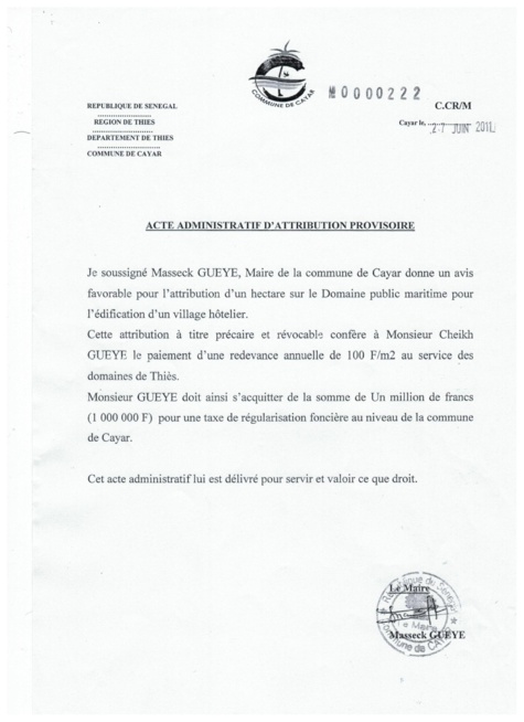 EXCLUSIF - Bradage foncier à Cayar : le promoteur immobilier Cheikh Guèye dément et «enfonce» Yankhoba Diattara : "Sène deal mo claté"